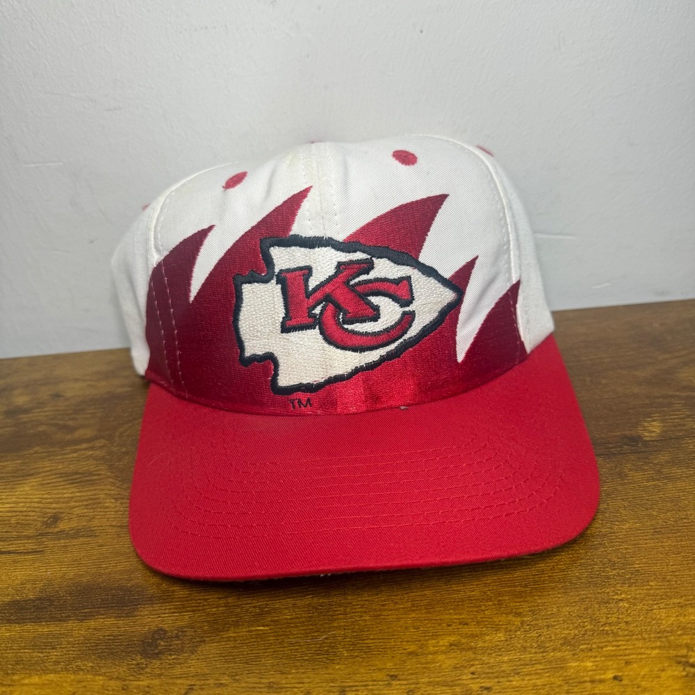 Vintage Kansas City Chiefs Sharktooth Snapback Hat NFL Logo 7 Twill